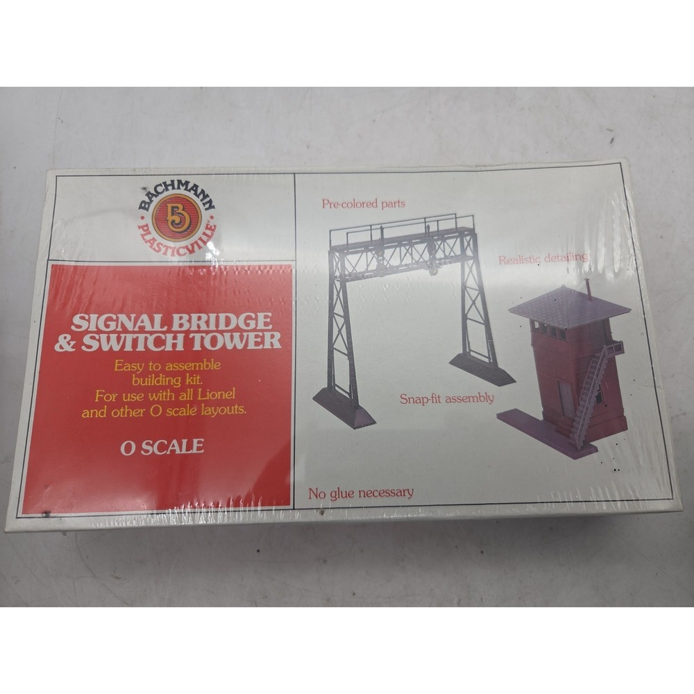 Bachmann 1951 O Scale Plasticville Signal Bridge & Switch Tower Kit - NOS NIB